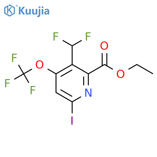 Ethyl 3-(difluoromethyl)-6-iodo-4-(trifluoromethoxy)pyridine-2-carboxylate structure