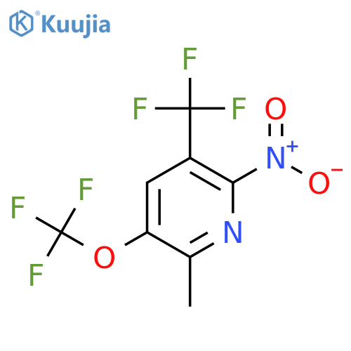 2-Methyl-6-nitro-3-(trifluoromethoxy)-5-(trifluoromethyl)pyridine structure