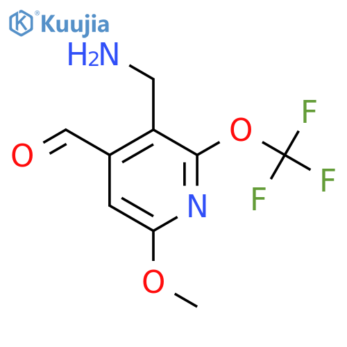 3-(Aminomethyl)-6-methoxy-2-(trifluoromethoxy)pyridine-4-carboxaldehyde structure