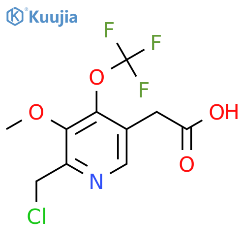 2-(Chloromethyl)-3-methoxy-4-(trifluoromethoxy)pyridine-5-acetic acid structure