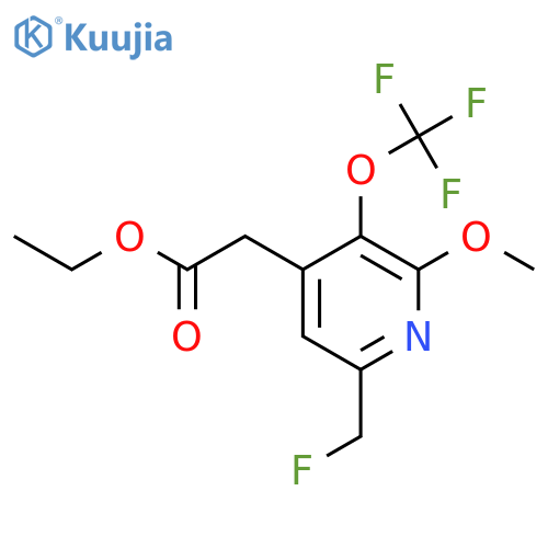 Ethyl 6-(fluoromethyl)-2-methoxy-3-(trifluoromethoxy)pyridine-4-acetate structure