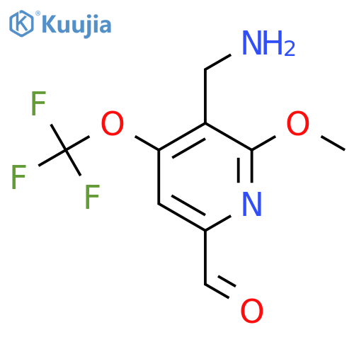 3-(Aminomethyl)-2-methoxy-4-(trifluoromethoxy)pyridine-6-carboxaldehyde structure