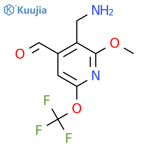 3-(Aminomethyl)-2-methoxy-6-(trifluoromethoxy)pyridine-4-carboxaldehyde structure