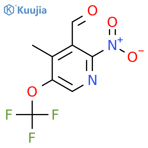 4-Methyl-2-nitro-5-(trifluoromethoxy)pyridine-3-carboxaldehyde structure