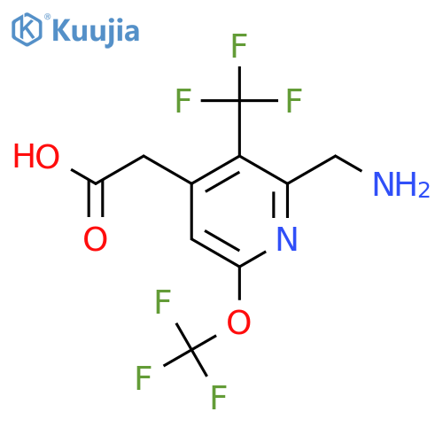 2-(Aminomethyl)-6-(trifluoromethoxy)-3-(trifluoromethyl)pyridine-4-acetic acid structure