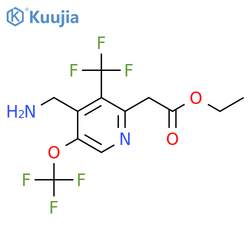 Ethyl 4-(aminomethyl)-5-(trifluoromethoxy)-3-(trifluoromethyl)pyridine-2-acetate structure