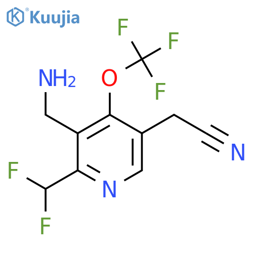 3-(Aminomethyl)-2-(difluoromethyl)-4-(trifluoromethoxy)pyridine-5-acetonitrile structure