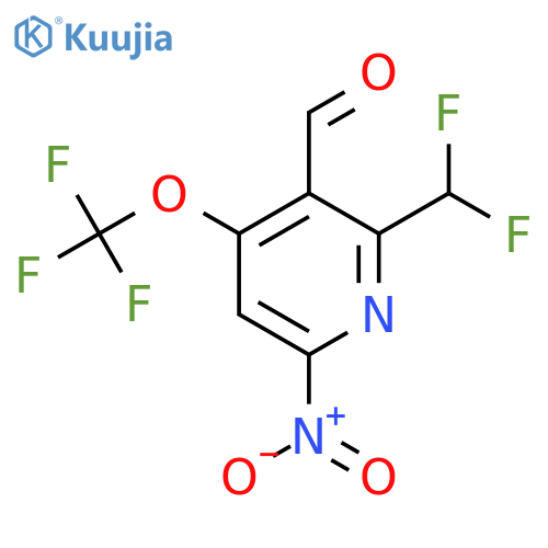 2-(Difluoromethyl)-6-nitro-4-(trifluoromethoxy)pyridine-3-carboxaldehyde structure