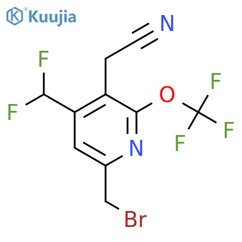 6-(Bromomethyl)-4-(difluoromethyl)-2-(trifluoromethoxy)pyridine-3-acetonitrile structure
