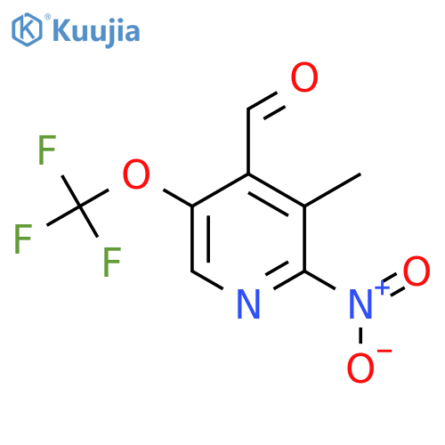 3-Methyl-2-nitro-5-(trifluoromethoxy)pyridine-4-carboxaldehyde structure