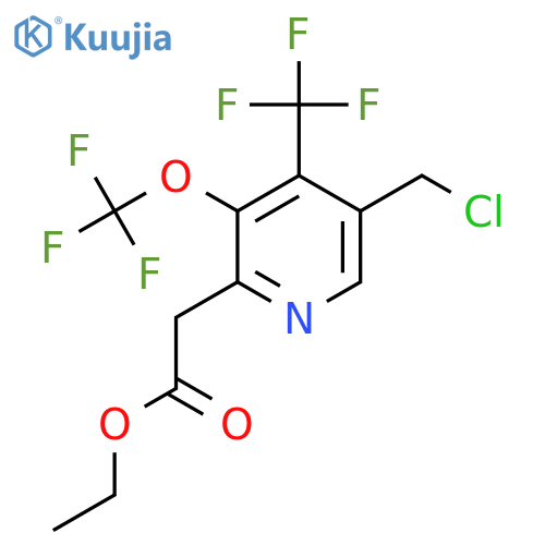 Ethyl 5-(chloromethyl)-3-(trifluoromethoxy)-4-(trifluoromethyl)pyridine-2-acetate structure