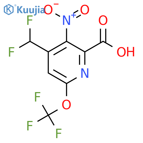 4-(Difluoromethyl)-3-nitro-6-(trifluoromethoxy)pyridine-2-carboxylic acid structure
