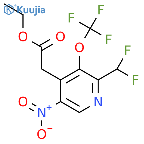 Ethyl 2-(difluoromethyl)-5-nitro-3-(trifluoromethoxy)pyridine-4-acetate structure