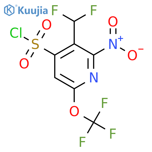 3-(Difluoromethyl)-2-nitro-6-(trifluoromethoxy)pyridine-4-sulfonyl chloride structure