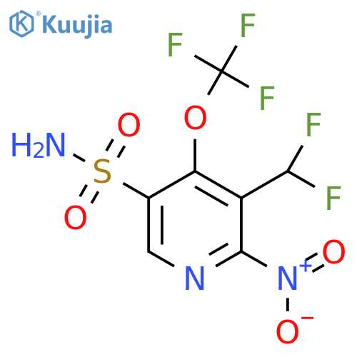 3-(Difluoromethyl)-2-nitro-4-(trifluoromethoxy)pyridine-5-sulfonamide structure