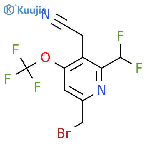 6-(Bromomethyl)-2-(difluoromethyl)-4-(trifluoromethoxy)pyridine-3-acetonitrile structure