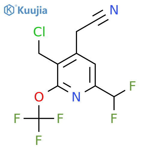 3-(Chloromethyl)-6-(difluoromethyl)-2-(trifluoromethoxy)pyridine-4-acetonitrile structure