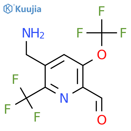 3-(Aminomethyl)-5-(trifluoromethoxy)-2-(trifluoromethyl)pyridine-6-carboxaldehyde structure