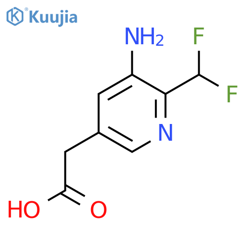 3-Amino-2-(difluoromethyl)pyridine-5-acetic acid structure