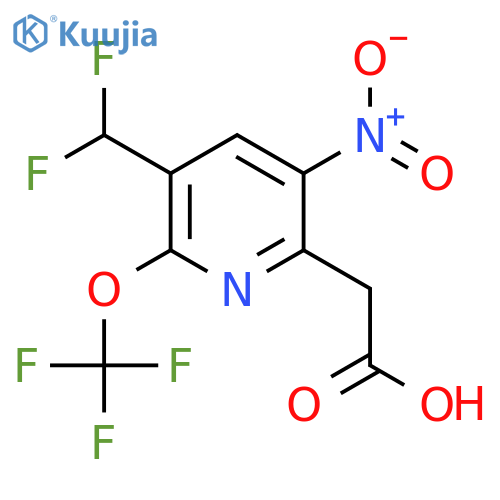3-(Difluoromethyl)-5-nitro-2-(trifluoromethoxy)pyridine-6-acetic acid structure