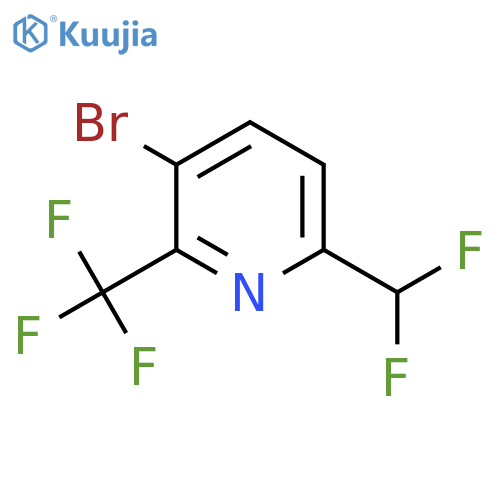 3-Bromo-6-(difluoromethyl)-2-(trifluoromethyl)pyridine structure