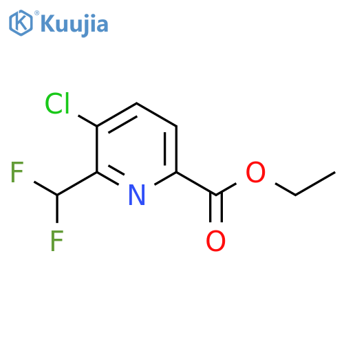 Ethyl 3-chloro-2-(difluoromethyl)pyridine-6-carboxylate structure