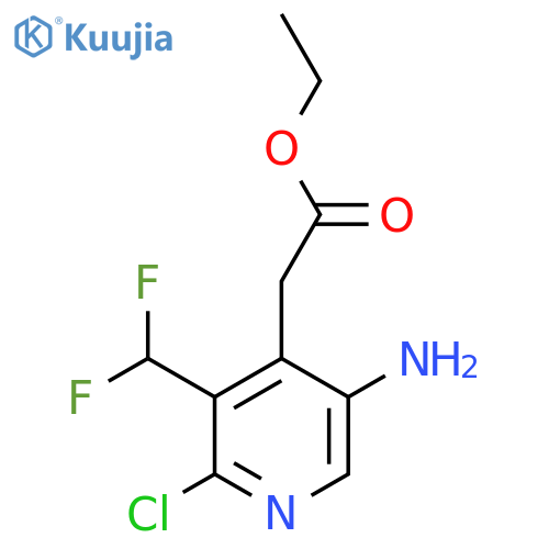 Ethyl 5-amino-2-chloro-3-(difluoromethyl)pyridine-4-acetate structure