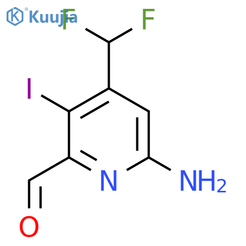 6-Amino-4-(difluoromethyl)-3-iodopyridine-2-carboxaldehyde structure