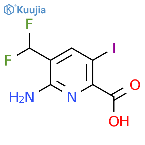 2-Amino-3-(difluoromethyl)-5-iodopyridine-6-carboxylic acid structure