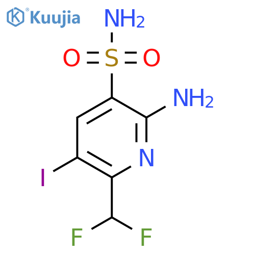 2-Amino-6-(difluoromethyl)-5-iodopyridine-3-sulfonamide structure