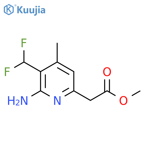 Methyl 2-amino-3-(difluoromethyl)-4-methylpyridine-6-acetate structure