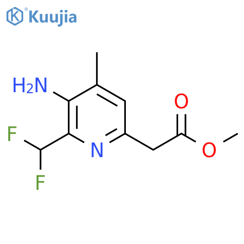 Methyl 3-amino-2-(difluoromethyl)-4-methylpyridine-6-acetate structure