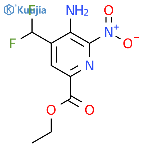 Ethyl 3-amino-4-(difluoromethyl)-2-nitropyridine-6-carboxylate structure