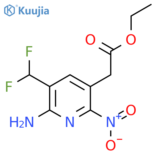 Ethyl 2-amino-3-(difluoromethyl)-6-nitropyridine-5-acetate structure