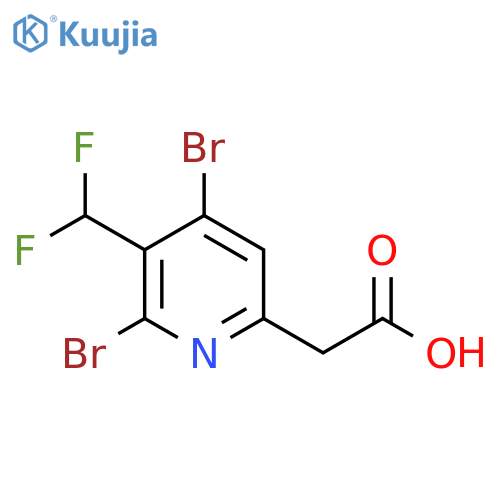 2,4-Dibromo-3-(difluoromethyl)pyridine-6-acetic acid structure