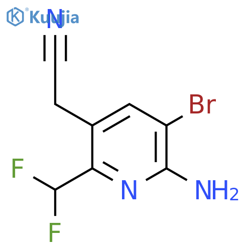 2-Amino-3-bromo-6-(difluoromethyl)pyridine-5-acetonitrile structure