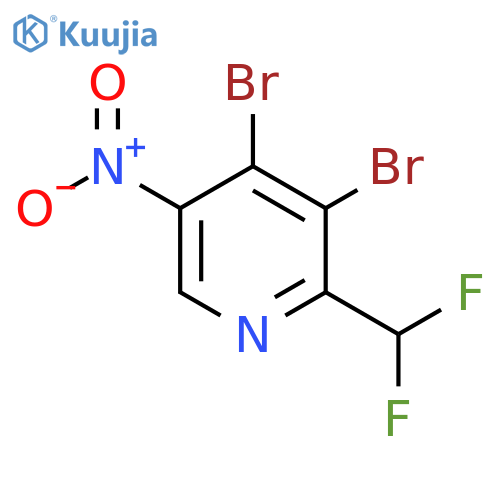 3,4-Dibromo-2-(difluoromethyl)-5-nitropyridine structure