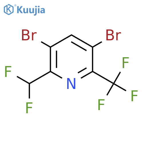 3,5-Dibromo-2-(difluoromethyl)-6-(trifluoromethyl)pyridine structure