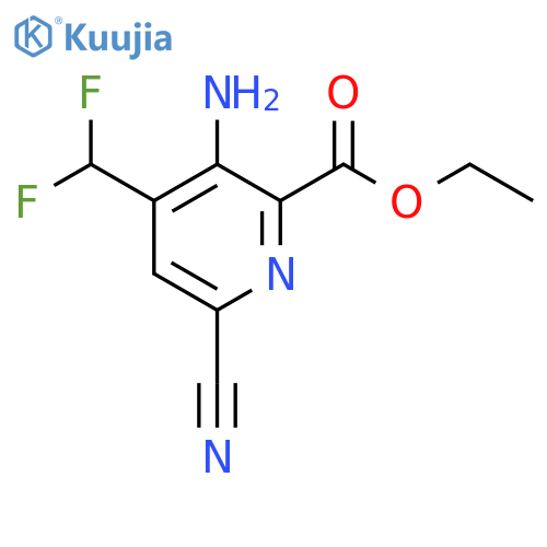 Ethyl 3-amino-6-cyano-4-(difluoromethyl)pyridine-2-carboxylate structure