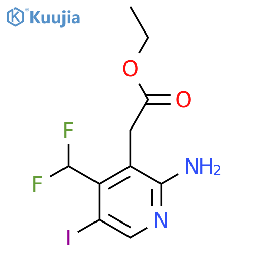 Ethyl 2-amino-4-(difluoromethyl)-5-iodopyridine-3-acetate structure