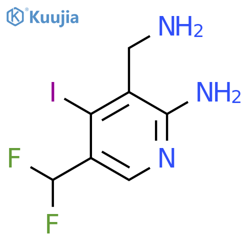 2-Amino-3-(aminomethyl)-5-(difluoromethyl)-4-iodopyridine structure
