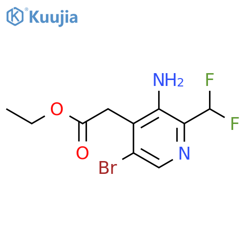 Ethyl 3-amino-5-bromo-2-(difluoromethyl)pyridine-4-acetate structure
