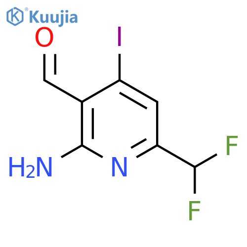 2-Amino-6-(difluoromethyl)-4-iodopyridine-3-carboxaldehyde structure