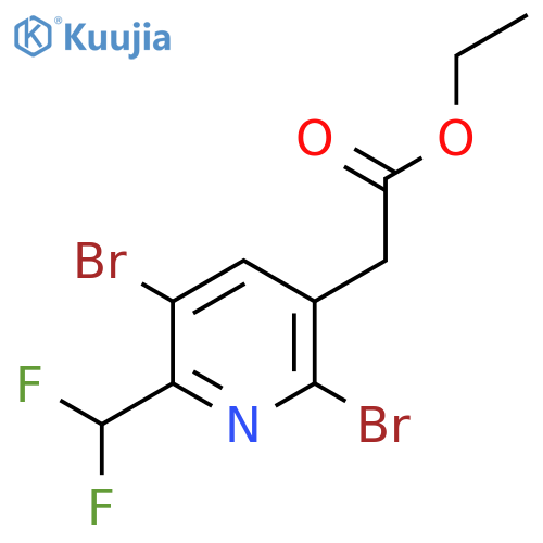 Ethyl 3,6-dibromo-2-(difluoromethyl)pyridine-5-acetate structure