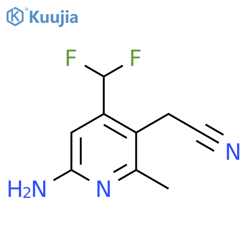6-Amino-4-(difluoromethyl)-2-methylpyridine-3-acetonitrile structure