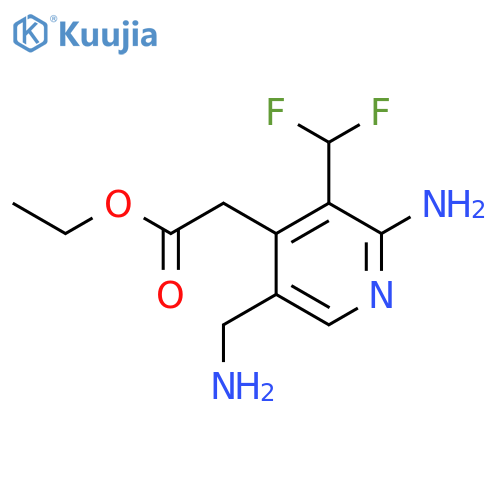 Ethyl 2-amino-5-(aminomethyl)-3-(difluoromethyl)pyridine-4-acetate structure