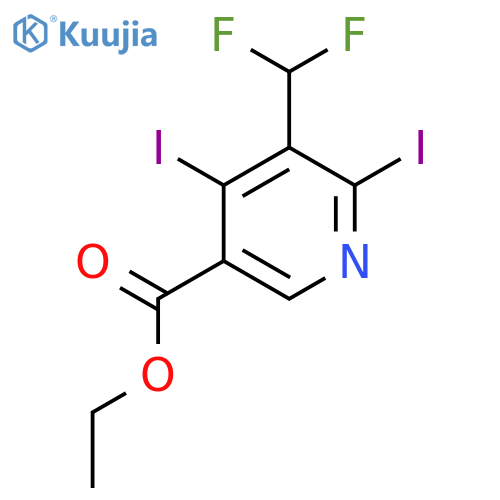 Ethyl 3-(difluoromethyl)-2,4-diiodopyridine-5-carboxylate structure