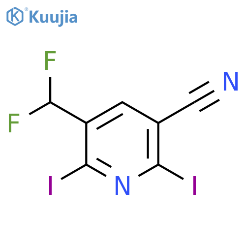 3-Cyano-5-(difluoromethyl)-2,6-diiodopyridine structure