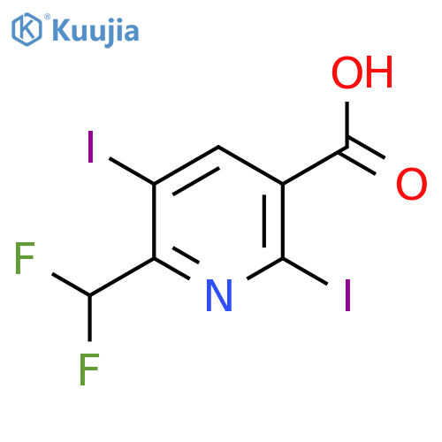 2-(Difluoromethyl)-3,6-diiodopyridine-5-carboxylic acid structure