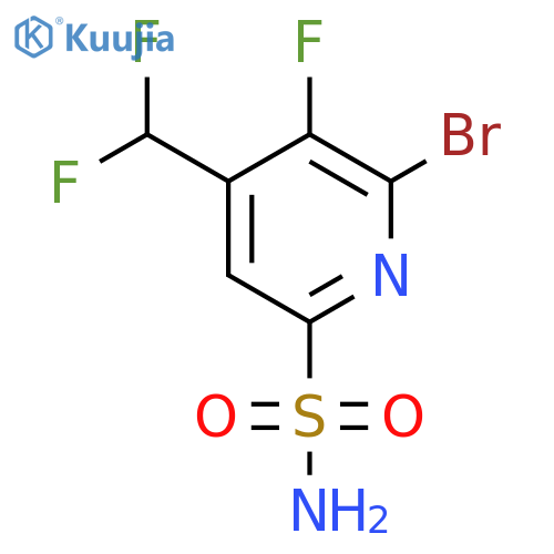 2-Bromo-4-(difluoromethyl)-3-fluoropyridine-6-sulfonamide structure